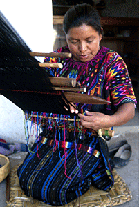Maya woman weaving